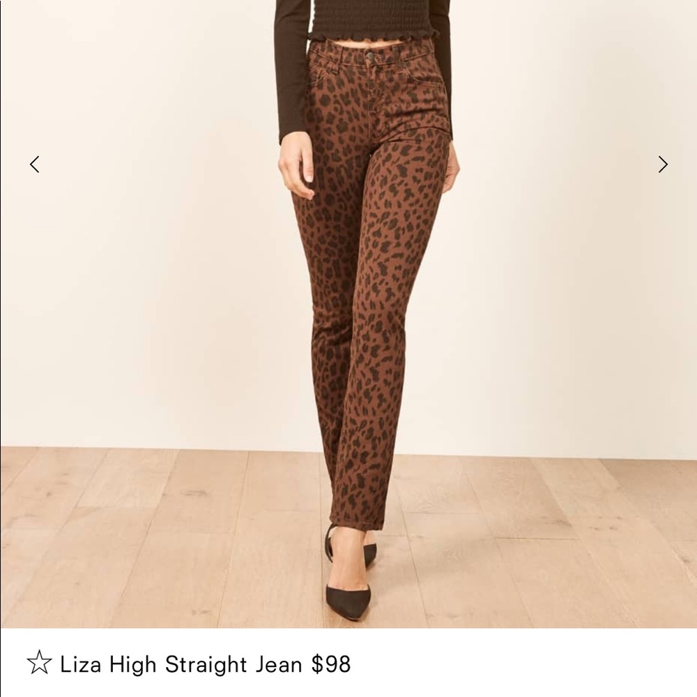 NWT Reformation Leopard Jeans